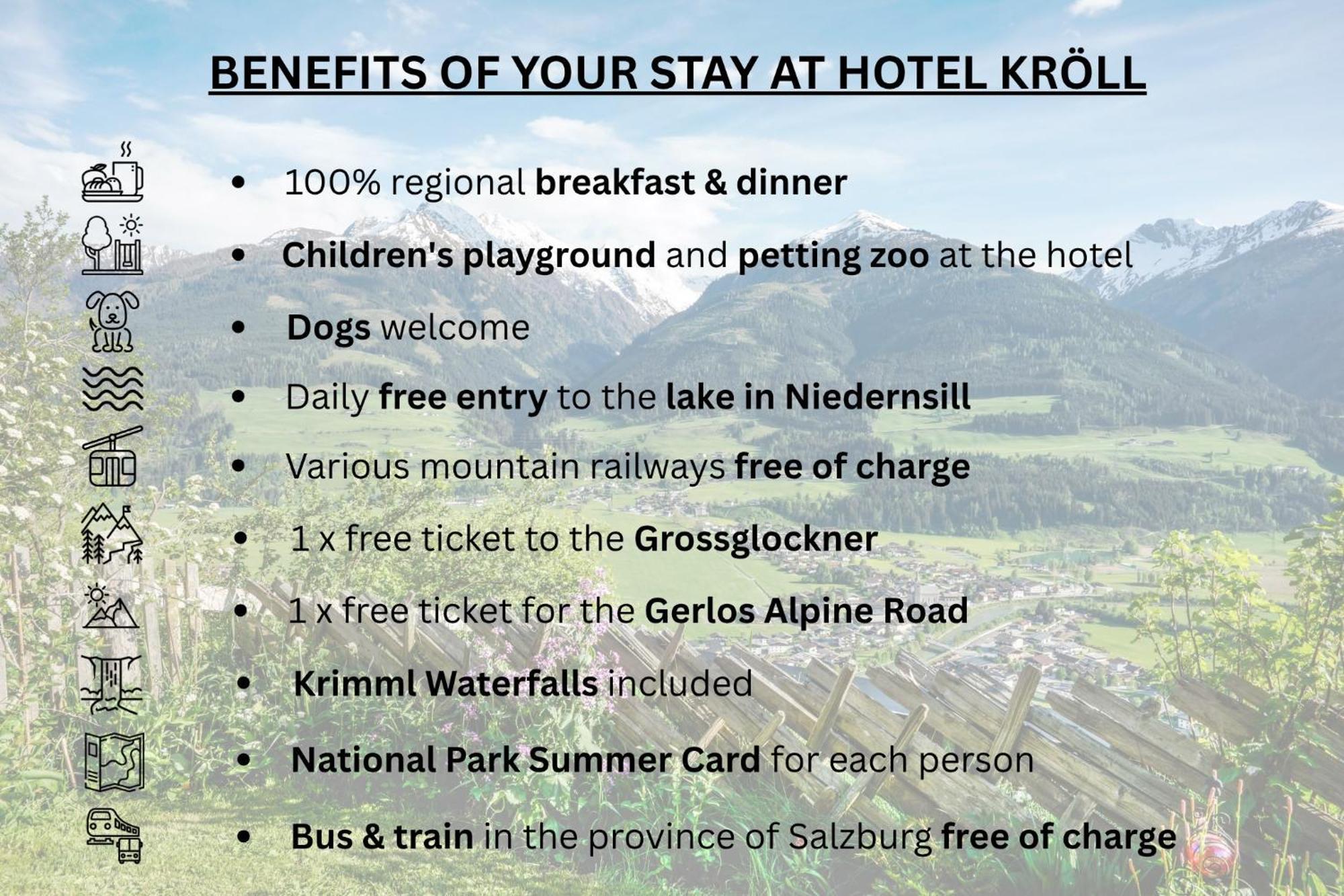 Hotel Gasthof Kroell - Inkl Nationalpark-Karte, 1 X Grossglockner Hochalpenstrasse Kostenlos, Verschiedene Bergbahnen Kostenlos, Badesee Kostenlos, Bus & Zug Kostenlos, Regionale Kueche Niedernsill Zewnętrze zdjęcie